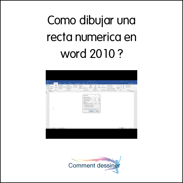 Como dibujar una recta numerica en word 2010